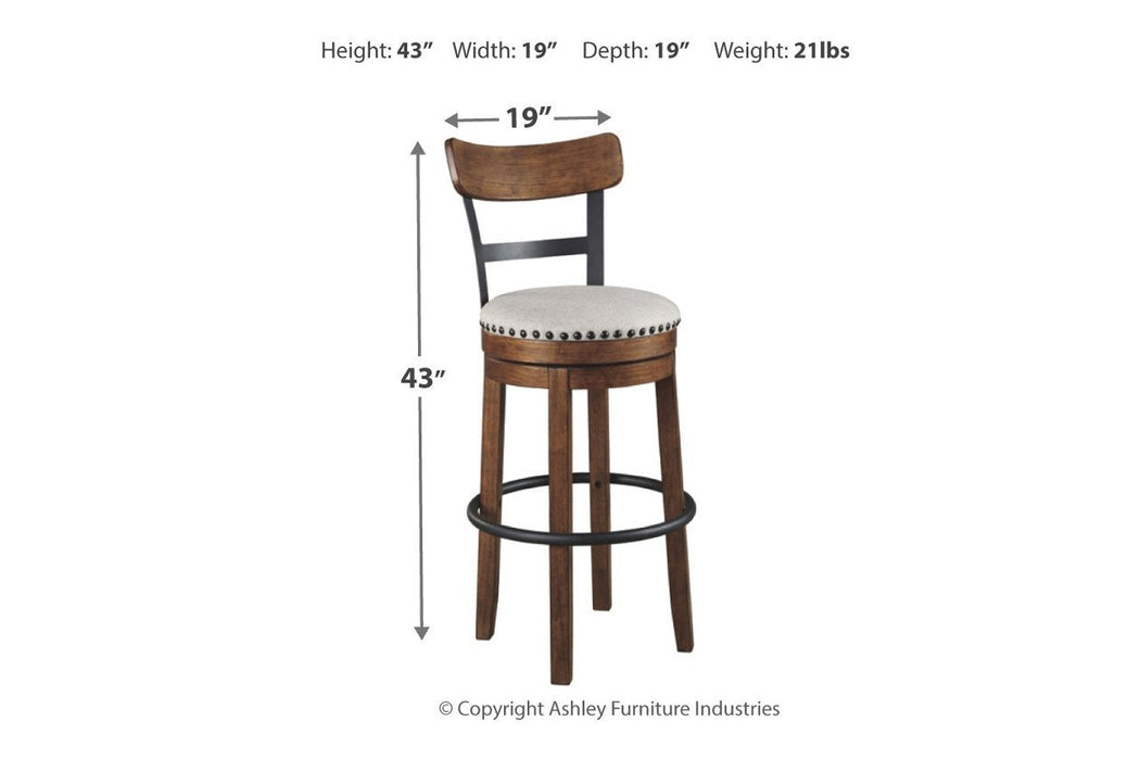 Valebeck Brown Bar Height Bar Stool - Lara Furniture