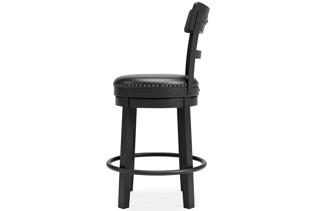 Valebeck Black Counter Height Bar Stool - Lara Furniture