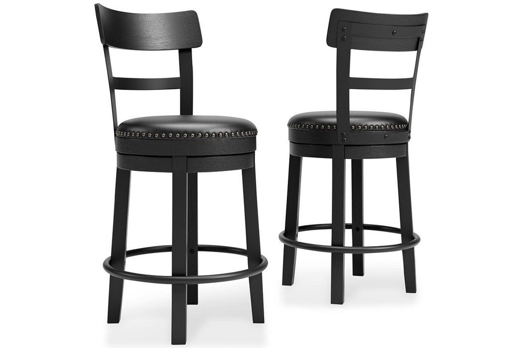 Valebeck Black Counter Height Bar Stool - Lara Furniture