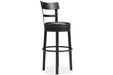 Valebeck Black Bar Height Bar Stool - Lara Furniture