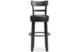 Valebeck Black Bar Height Bar Stool - Lara Furniture