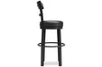 Valebeck Black Bar Height Bar Stool - Lara Furniture