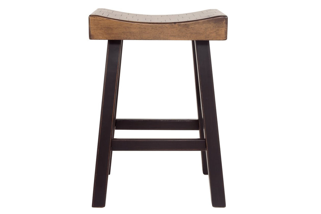 Glosco Medium Brown/Dark Brown Counter Height Bar Stool (Set of 2) - Lara Furniture
