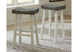 Glosco Brown Gray/Antique White Pub Height Bar Stool (Set of 2) - Lara Furniture