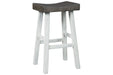 Glosco Brown Gray/Antique White Pub Height Bar Stool (Set of 2) - Lara Furniture