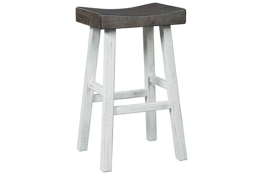 Glosco Brown Gray/Antique White Pub Height Bar Stool (Set of 2) - Lara Furniture