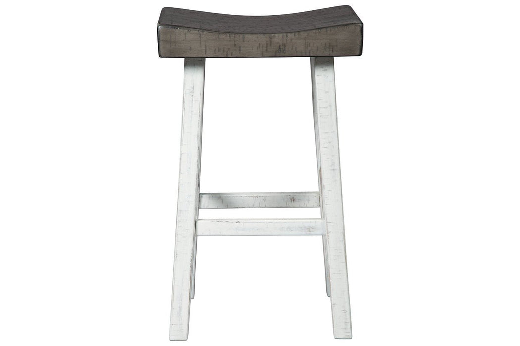 Glosco Brown Gray/Antique White Pub Height Bar Stool (Set of 2) - Lara Furniture