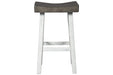 Glosco Brown Gray/Antique White Pub Height Bar Stool (Set of 2) - Lara Furniture