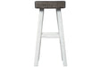 Glosco Brown Gray/Antique White Pub Height Bar Stool (Set of 2) - Lara Furniture