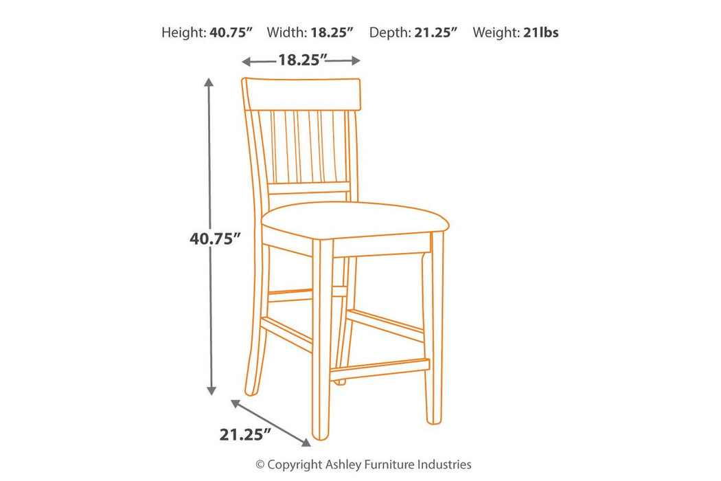 Ralene Medium Brown Counter Height Bar Stool (Set of 2) - Lara Furniture