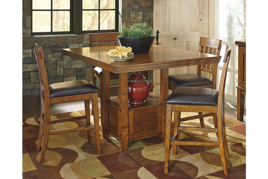 Ralene Medium Brown Counter Height Dining Extension Table - Lara Furniture