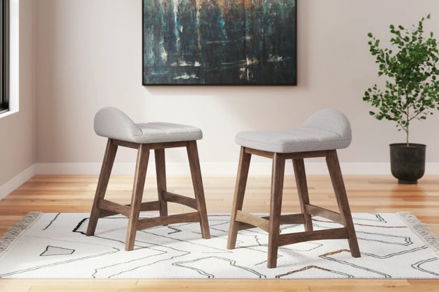 Lyncott Light -Gray Counter Height Bar Stool