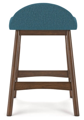 Lyncott Blue-Brown Counter Height Bar Stool (Set of 2)