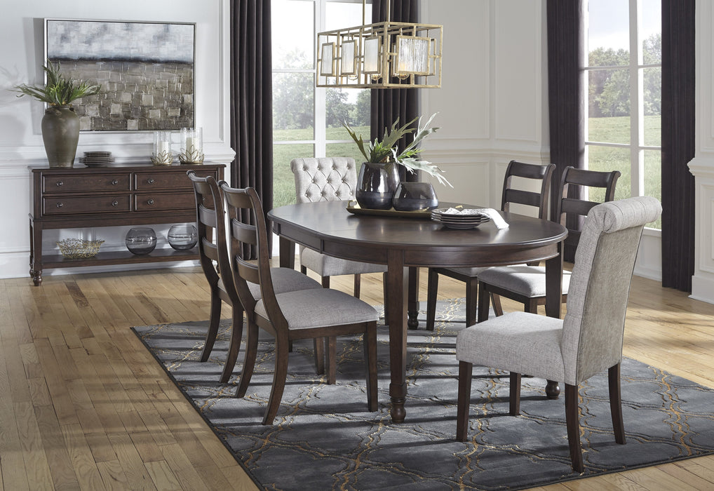 Adinton Reddish Brown Dining Room Set - Lara Furniture