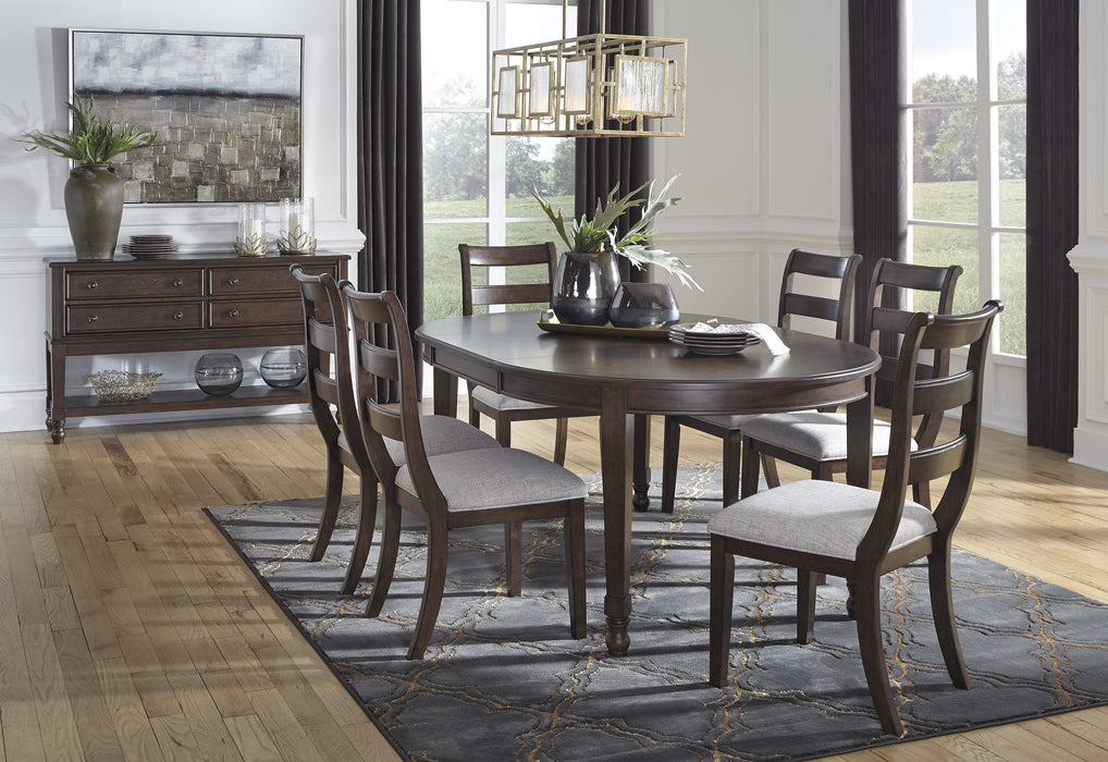 Adinton Reddish Brown Dining Room Set - Lara Furniture