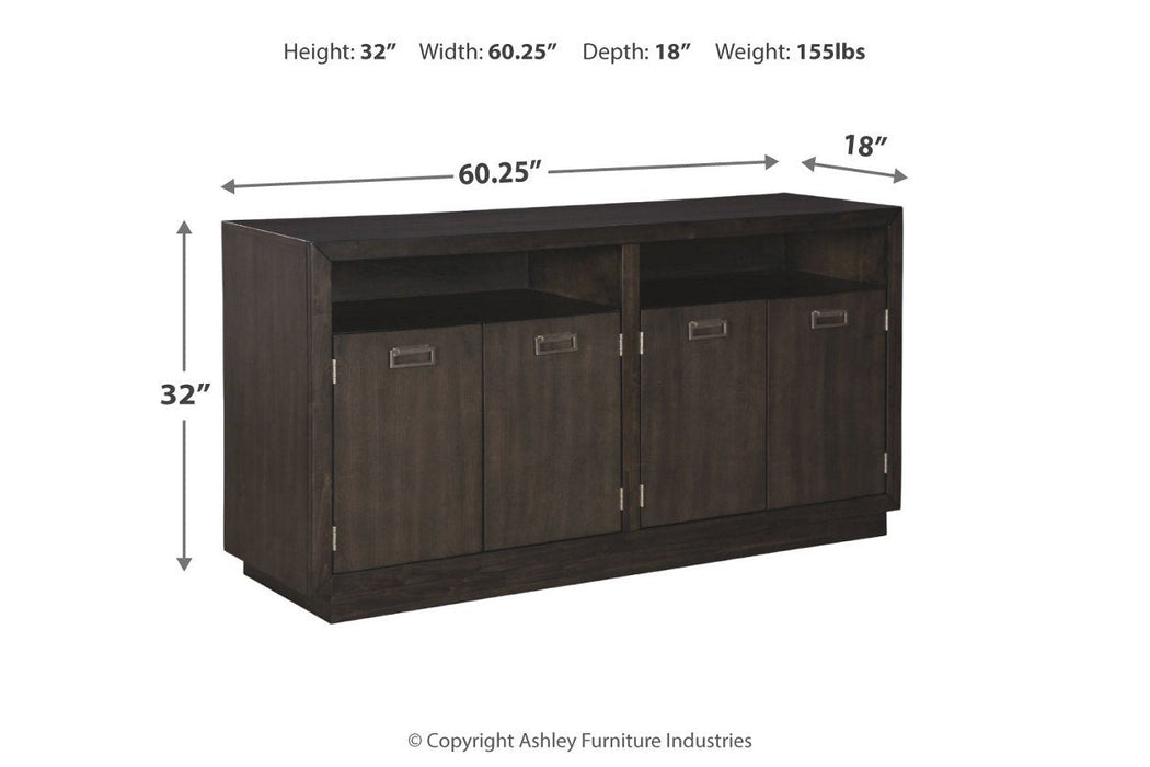 Hyndell Dark Brown Dining Server - Lara Furniture