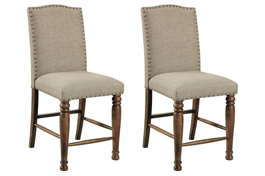 Lettner Gray/Brown Counter Height Bar Stool (Set of 2) - Lara Furniture