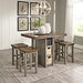 Lettner Gray/Brown Counter Height Dining Table and Bar Stools (Set of 5) - Lara Furniture