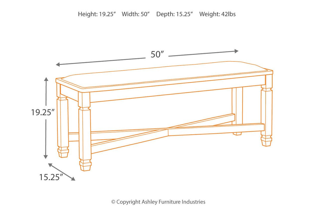 Tyler Creek Black/Grayish Brown Dining Bench - Lara Furniture