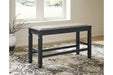 Tyler Creek Antique Black Counter Height Dining Bench - Lara Furniture