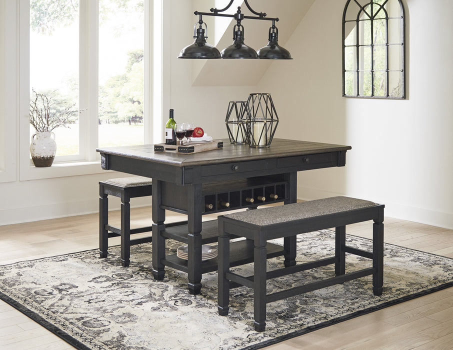 Tyler Creek Black-Gray Counter Height Set - Lara Furniture