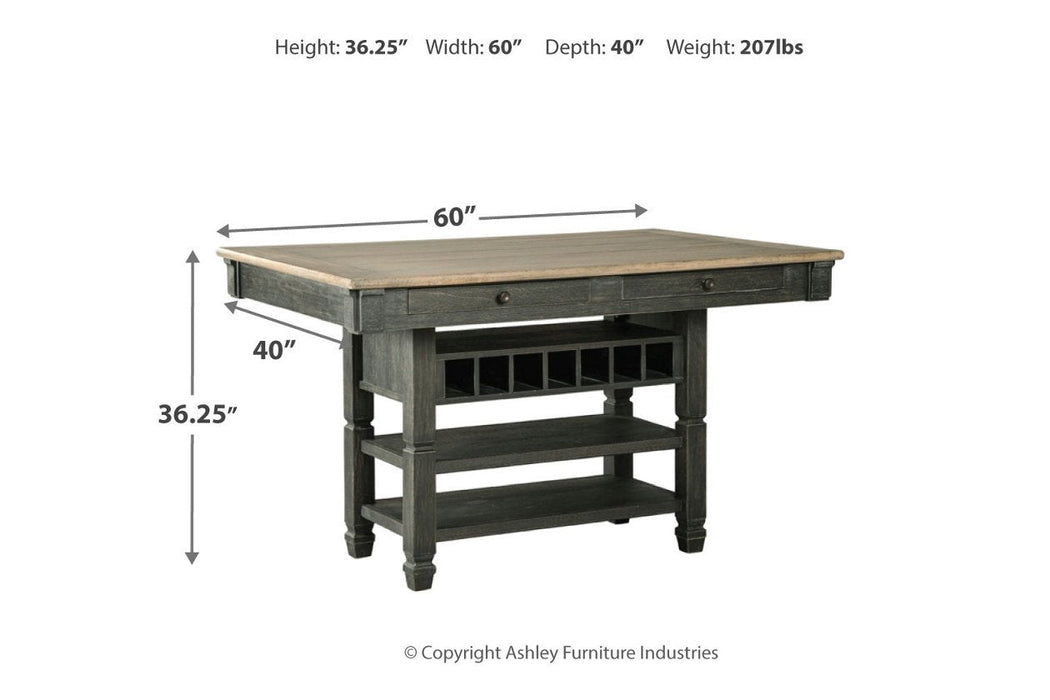 Tyler Creek Black/Gray Counter Height Dining Table - Lara Furniture