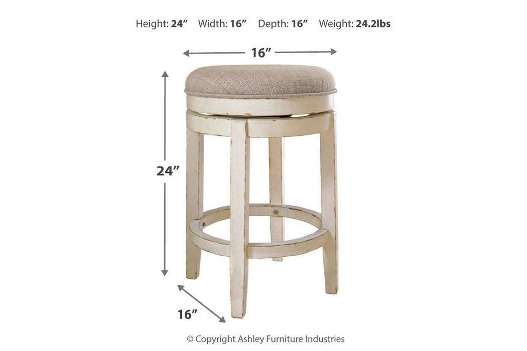 Realyn Chipped White Counter Height Bar Stool - Lara Furniture