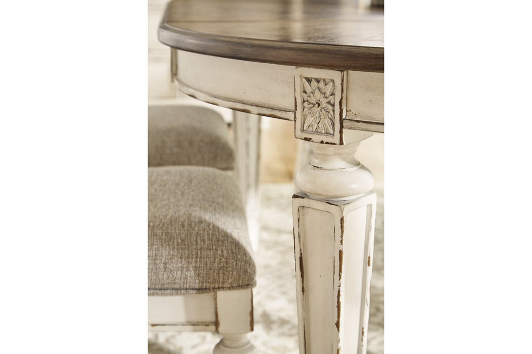 Realyn Chipped White Dining Extension Table - Lara Furniture