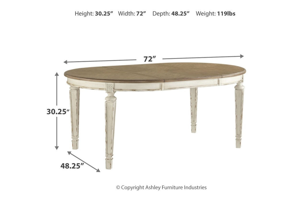 Realyn Chipped White Dining Extension Table - Lara Furniture