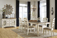 Realyn Chipped White Rectangular Dining Room Set - Lara Furniture