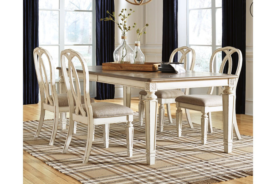 Realyn Chipped White Dining Extension Table - Lara Furniture