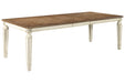 Realyn Chipped White Dining Extension Table - Lara Furniture