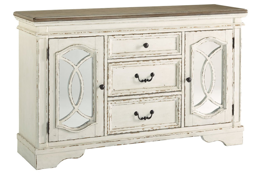 Realyn Chipped White Dining Server - Lara Furniture