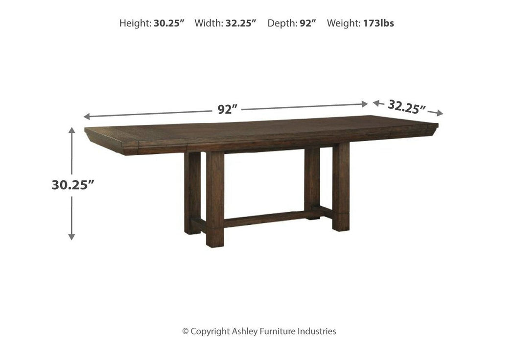 Dellbeck Brown Dining Extension Table - Lara Furniture