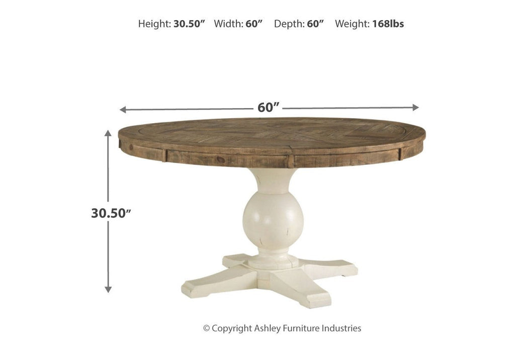 Grindleburg Antique White Dining Table Base - Lara Furniture