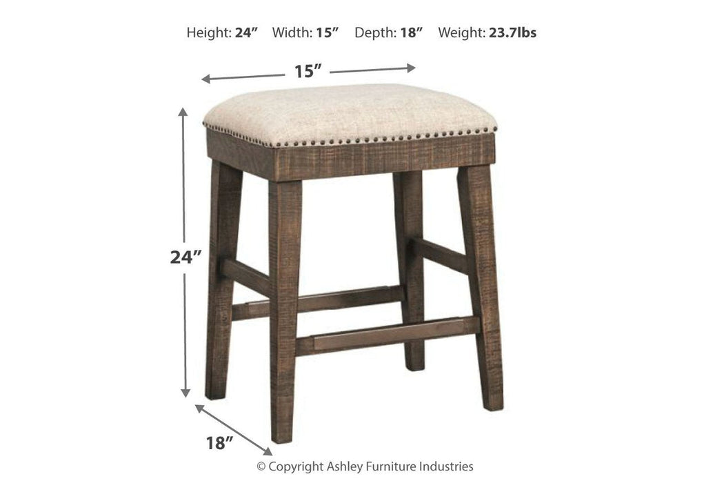 Wyndahl Rustic Brown Counter Height Bar Stool (Set of 2) - Lara Furniture