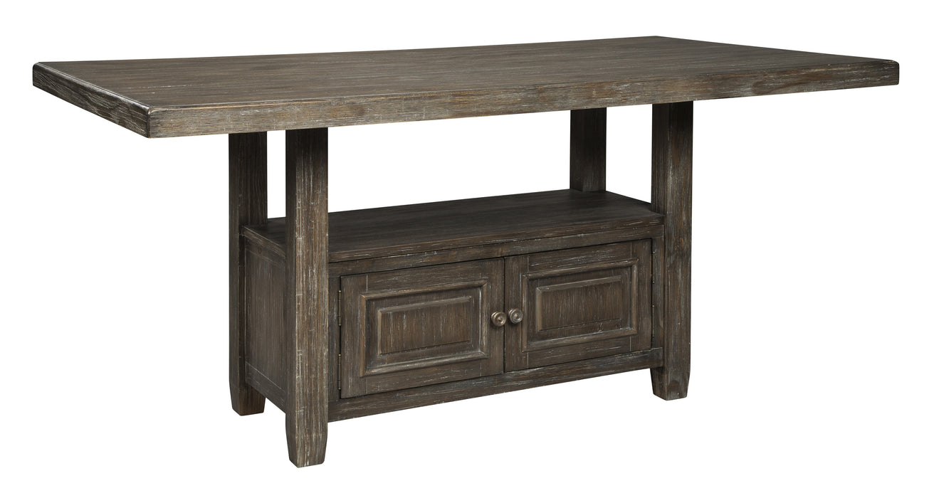 Wyndahl Rustic Brown Counter Height Set - Lara Furniture