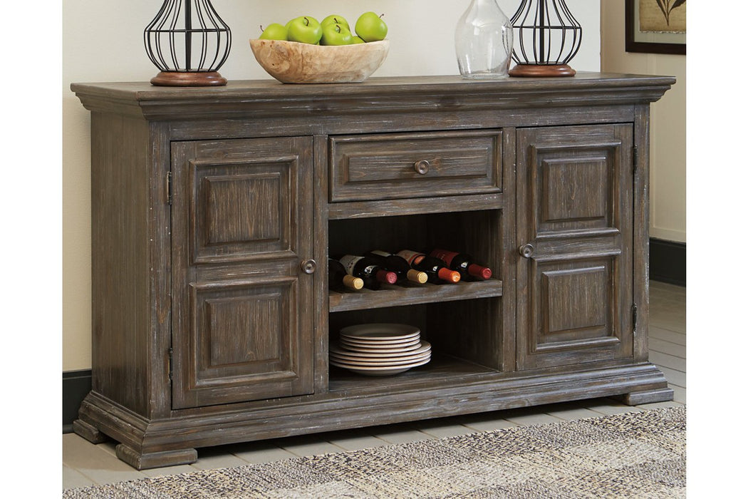 Wyndahl Rustic Brown Dining Server - Lara Furniture