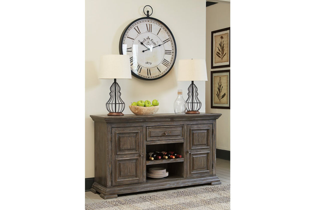 Wyndahl Rustic Brown Dining Server - Lara Furniture