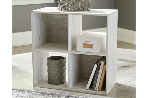 Paxberry Whitewash Four Cube Organizer - Lara Furniture