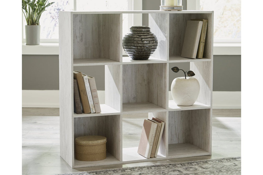 Paxberry Whitewash Nine Cube Organizer - Lara Furniture