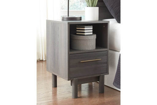 Brymont Dark Gray Nightstand - Lara Furniture