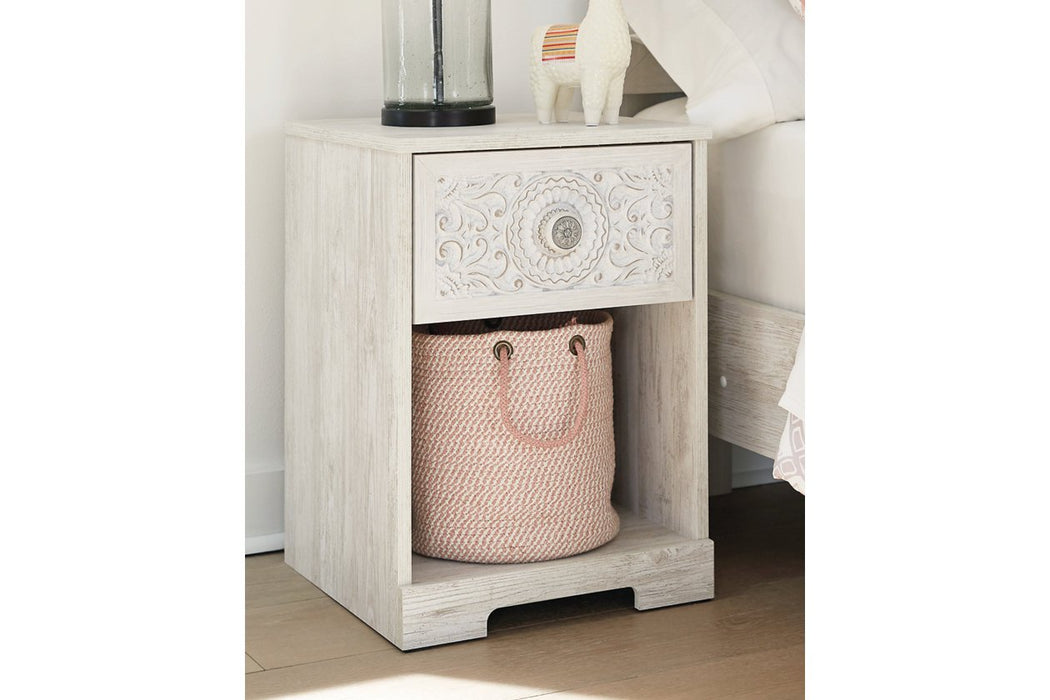 Paxberry Whitewash Nightstand - Lara Furniture