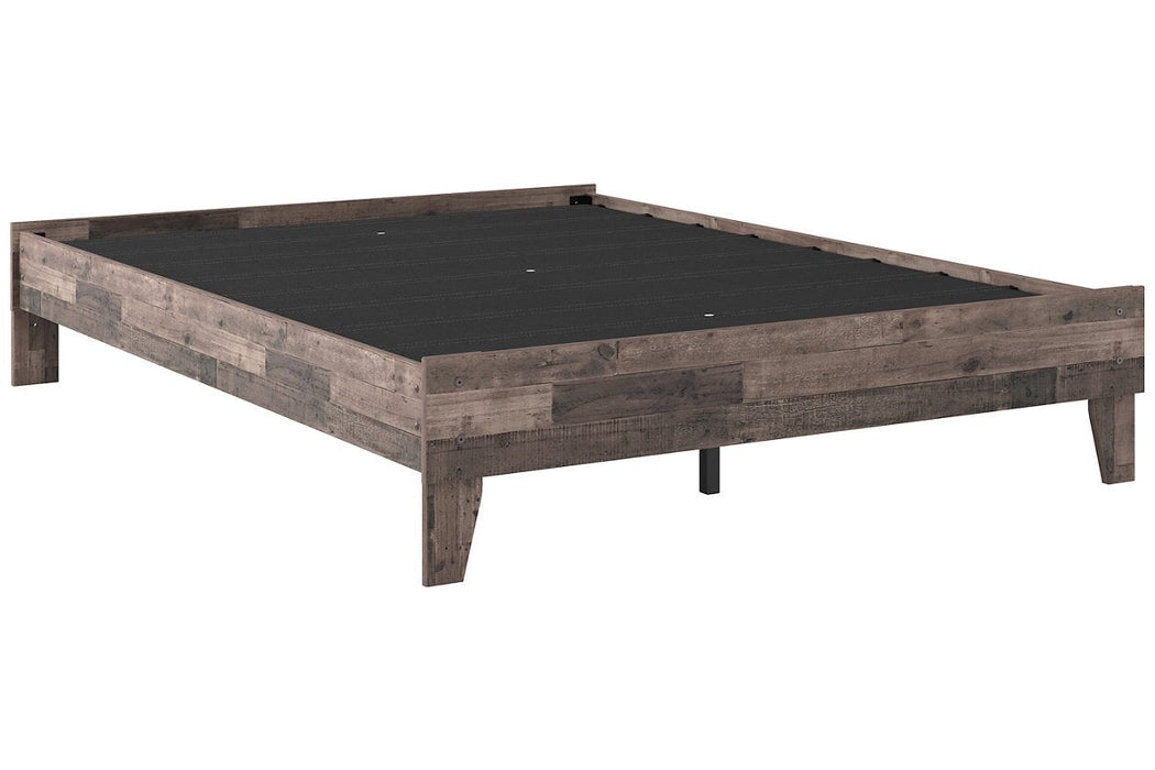 Neilsville Multi Gray Queen Platform Bed - Lara Furniture