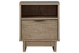 Oliah Natural Nightstand - Lara Furniture