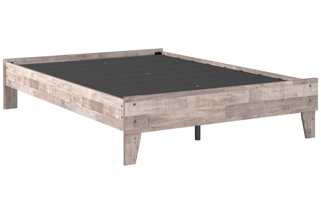 Neilsville Whitewash Full Platform Bed - Lara Furniture