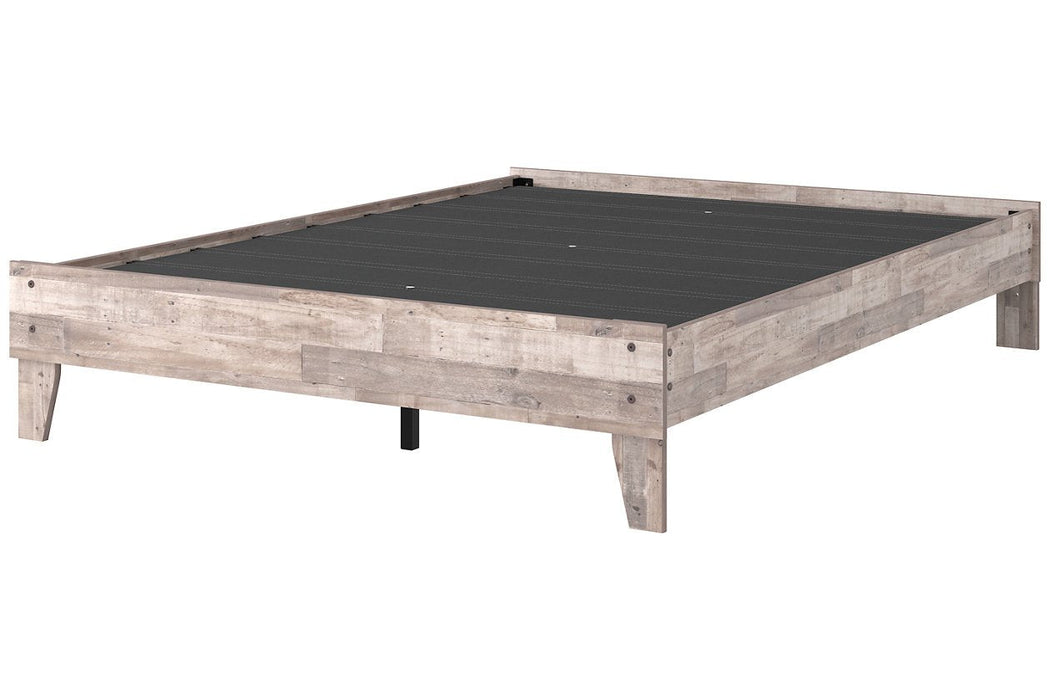 Neilsville Whitewash Queen Platform Bed - Lara Furniture