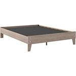 Flannia Gray Queen Platform Bed - Lara Furniture