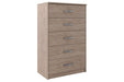 Flannia Gray Chest of Drawers - Lara Furniture