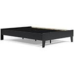 Flannia Black Full Platform Bed - Lara Furniture